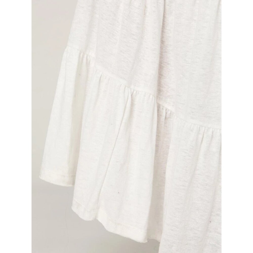 RARE Free People Beach Cream White Casual Boho Tiered Ruffle Hem Maxi Tank Dress - Picture 5 of 15